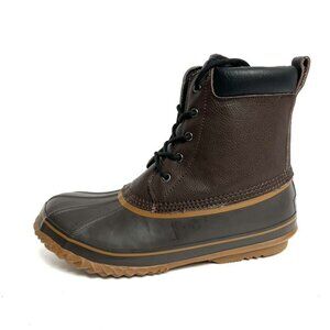 London Fog Mens Ashford Duck Boot Brown Leather Size 12 M